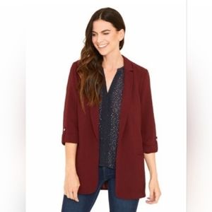 Maroon Lightweight Plus Size Blazer NWT